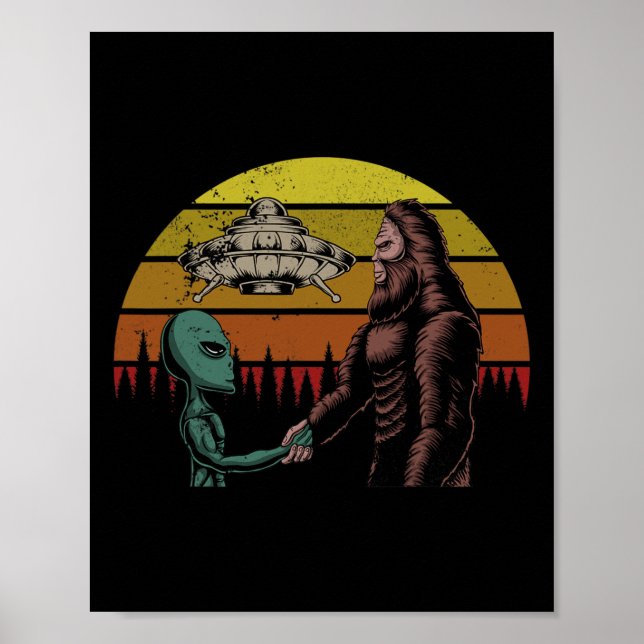 Hunting Alien and Bigfoot Sasquatch Poster (Framsidan)