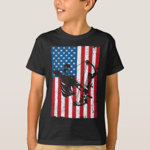 Hunting Archer American Flagga Bowhunting Bowhunte T Shirt