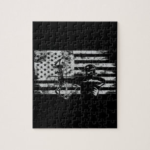 Hunting Archer American Flagga Bowhunting Hunt Pussel