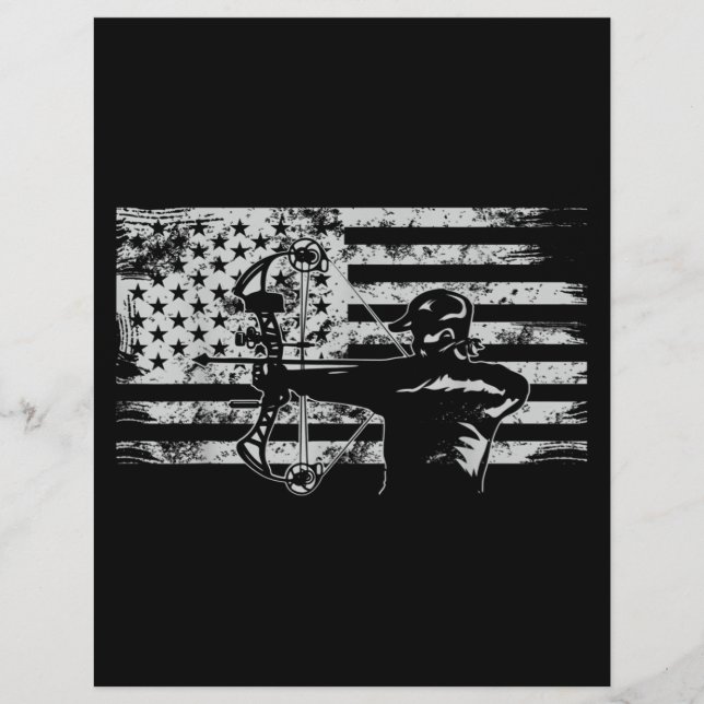 Hunting Archer American Flagga Bowhunting Hunt Reklamblad (Framsidan)