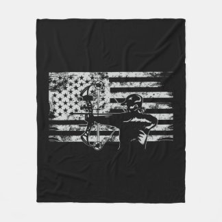 Hunting Archer American Flagga Bowhunting Hunter M Fleecefilt