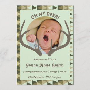 Hunting Birth Camo Announcement Girl eller Boy Meddelande