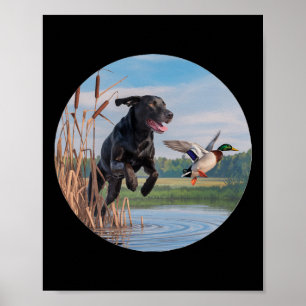 Hunting Black Labrador Lab Hund Hunting Ankor. Fåg Poster