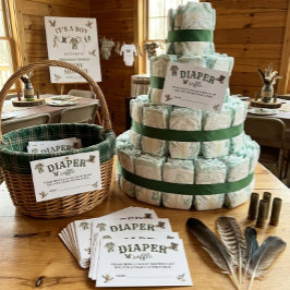 Hunting Boy Baby Shower Diaper Raffle Tilläggskort