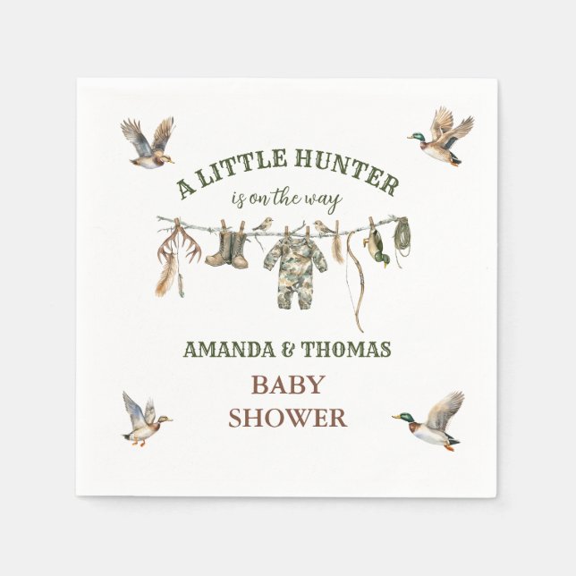 Hunting Boy Baby Shower  Pappersservett (Framsidan)