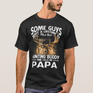 Hunting Buddy Mine ringer mig Pappa Fars dag Hjort T Shirt