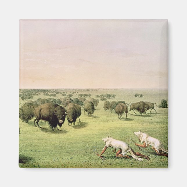 Hunting Buffalo Camouflaged Magnet (Framsidan)