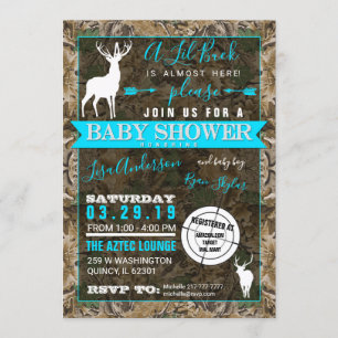Hunting Camo Boy Baby Shower Buck Inbjudningar
