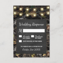 Hunting Camo Chalkboard Rustic Bröllop OSA Card