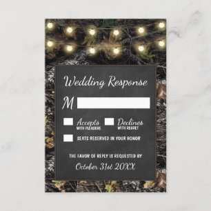 Hunting Camo Chalkboard Rustic Bröllop OSA Card Kort