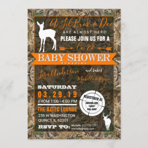 Hunting Camo Co-Ed Baby Shower Buck and Doe Inbjudningar