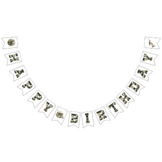 Hunting Camo Happy Birthday Bunting Banner Vimplar