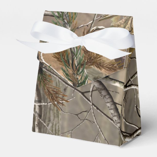 Hunting Camo Wedding Favors Tält Boxes Presentaskar (Framsidan Sidan)