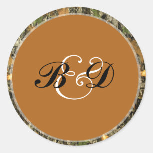 Hunting Camo Wedding Stickers Runt Klistermärke