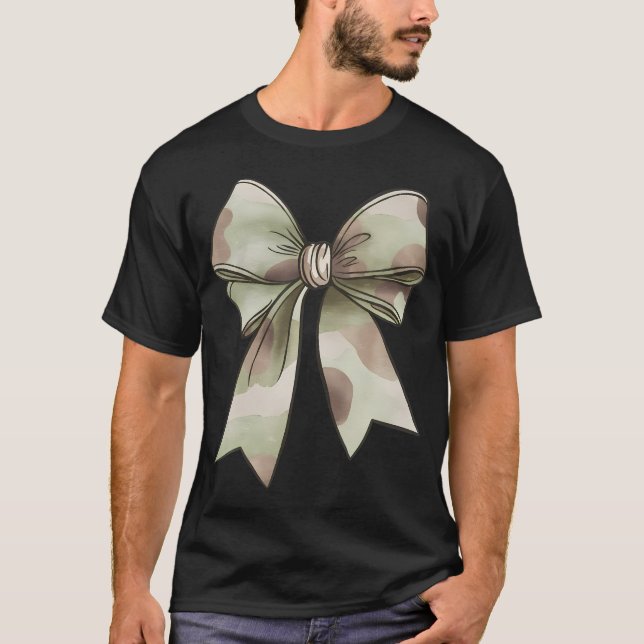 Hunting Camouflage Old Camo Bow Camo Coquette Bow T Shirt (Framsida)