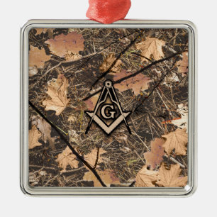 Hunting Camouflage Square Compass Julgransprydnad Metall