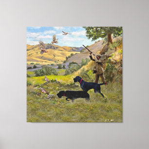 Hunting Chukar partridge Canvastryck