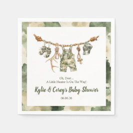 Hunting Clothesline Camo Boy Baby Shower Pappersservett