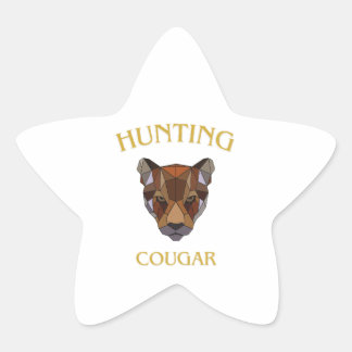 hunting cougar sticker stjärnformat klistermärke