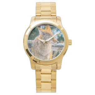 Hunting Coyote och Winter Snö Wildlife Watch Armbandsur