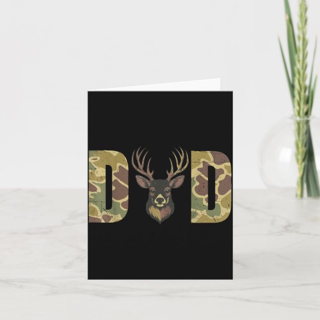 Hunting Dad Camo Deer Hunting Gift From Son Daught Kort (Framsida)