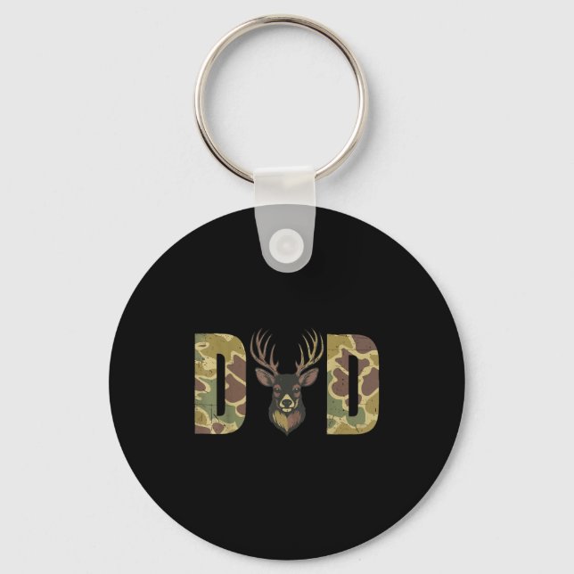 Hunting Dad Camo Deer Hunting Gift From Son Daught Nyckelring (Framsida)