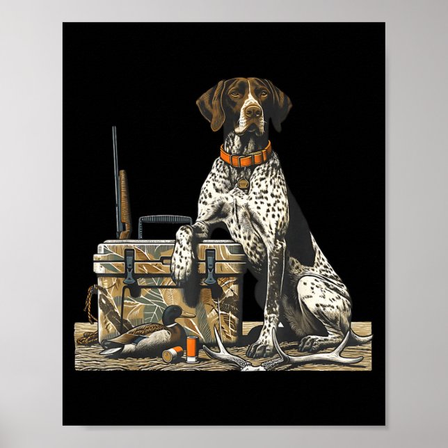 Hunting Dog Inter Bird Dog Duck Hunter Camo Retrie Poster (Framsidan)