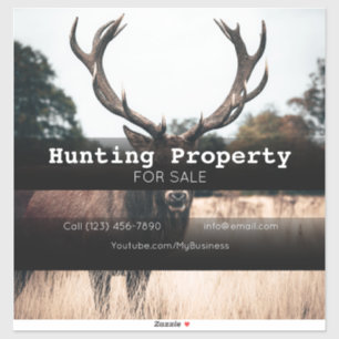 Hunting Egendom ForSale Company Fordon Adverting Klistermärken