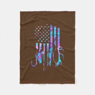 Hunting Fishing American Flagga Hologram Fleecefilt