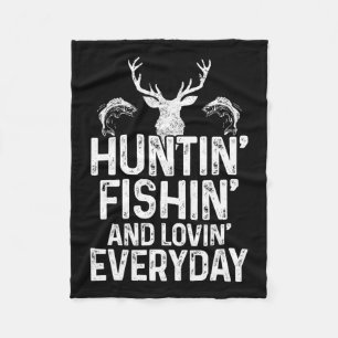Hunting Fishing Loving Varje dag Funny Hunter Fish Fleecefilt
