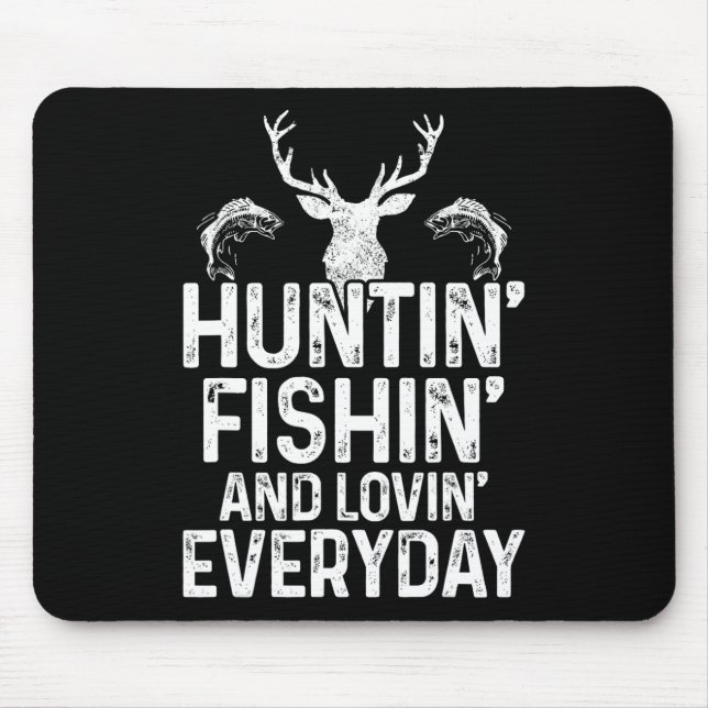 Hunting Fishing Loving Varje dag Funny Hunter Fish Musmatta (Framsidan)