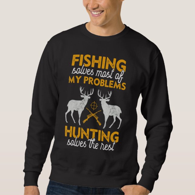 Hunting Funny Saying Fishing Humor Quote Hunter Me Lång Ärmad Tröja (Framsida)