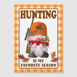 Hunting Gnome med Little Red Lastbil vinylmagnet Magnetisk Inbjudningskort