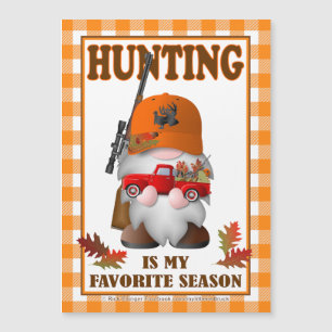 Hunting Gnome med Little Red Lastbil vinylmagnet Magnetisk Inbjudningskort