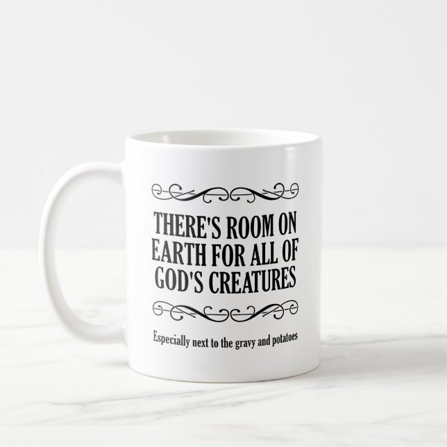 Hunting God's Creatures Funny Hunting Mug Kaffemugg (Vänster)