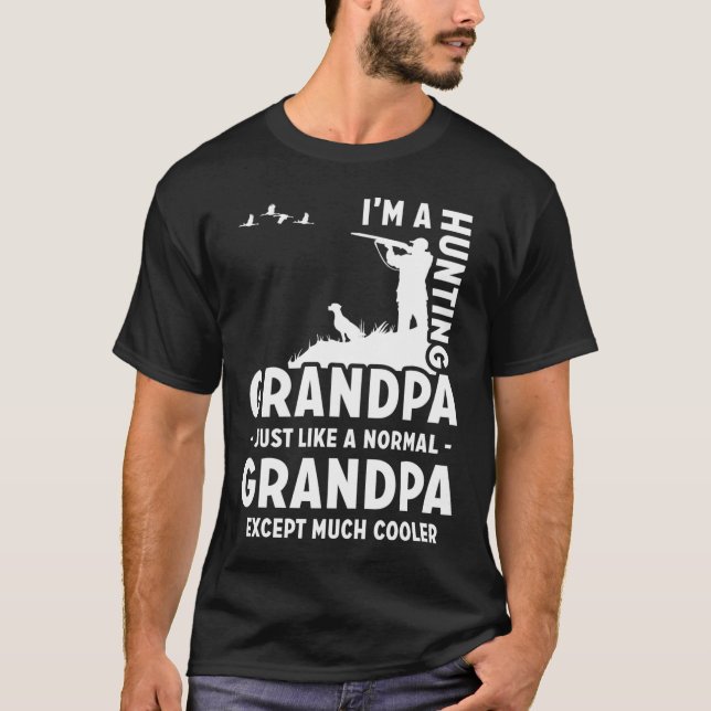 Hunting Grandpa Funny Sstickande T Shirt (Framsida)