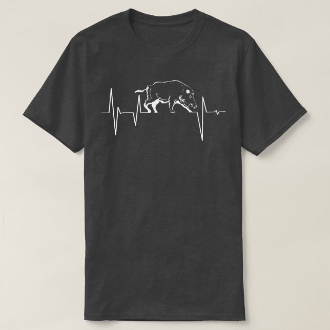 Hunting Heartbeat EKS Wild Boar Pig Hunter Hog Rem T Shirt (Design framsida)