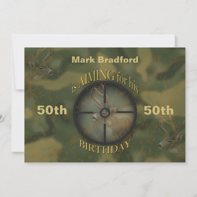 HUNTING/HJORT/BIRTHDAY INVITATION - ÄNDRINGSÅLDER  INBJUDNINGAR (Framsida)