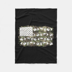 Hunting Hjort Hunters Camo American Flagga Usa Fun Fleecefilt