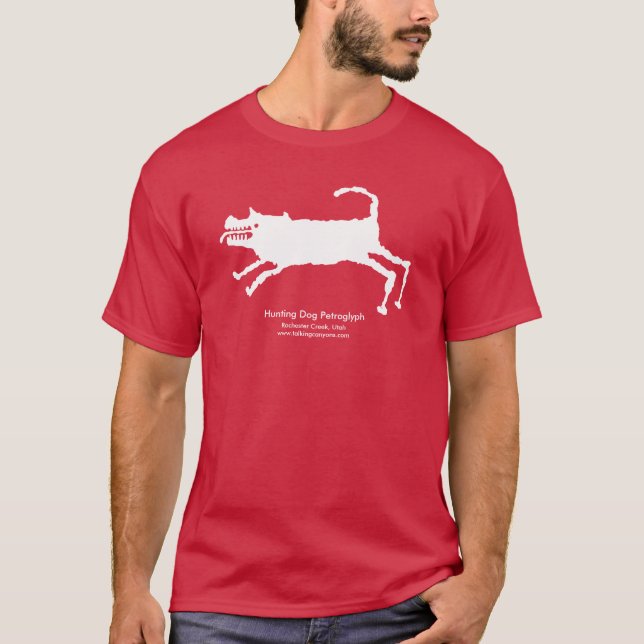 Hunting Hund Petroglyph Tee Shirt (Framsida)