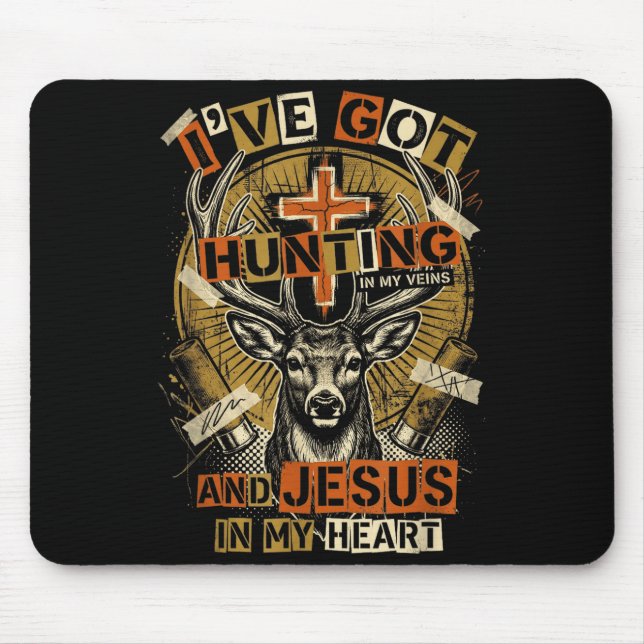 Hunting In My Veins Jesus In Heart Christian Deer  Musmatta (Framsidan)