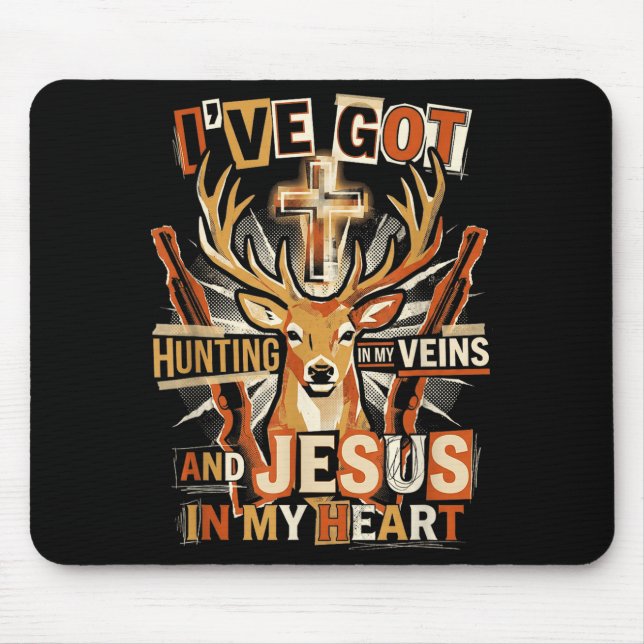 Hunting In My Veins Jesus In Heart Christian Deer  Musmatta (Framsidan)