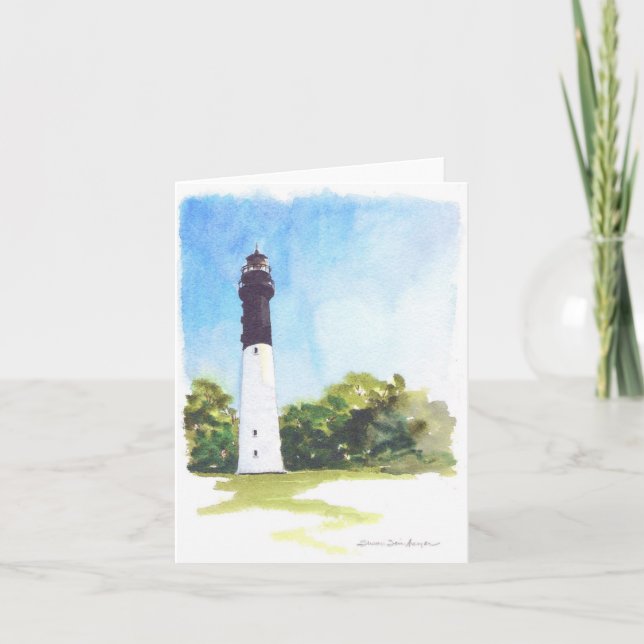 Hunting Island Lighthouse Notecard Kort (Framsida)