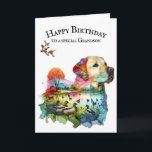 Hunting Labrador Retriever for Grandson Kort<br><div class="desc">Exponering för vattenfärgad dubbla för en silhuett för Labrador Retriever med gräsänder ankor isolerat på vit bakgrund. All text kan ändras.</div>