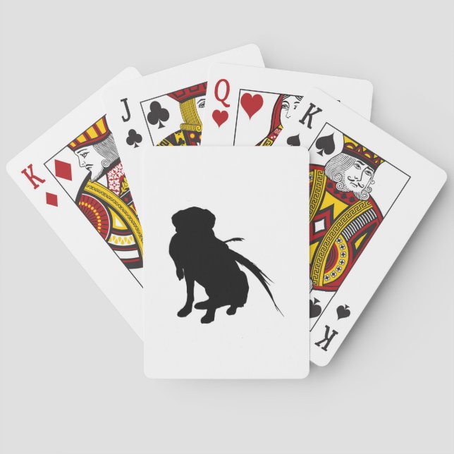 Hunting Labrador Retriever Silhouette Kärlek Hunda Spelkort (Baksidan)