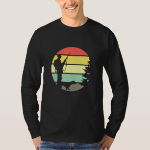 Hunting License Retro Sunset Hunter with Hunting D T Shirt