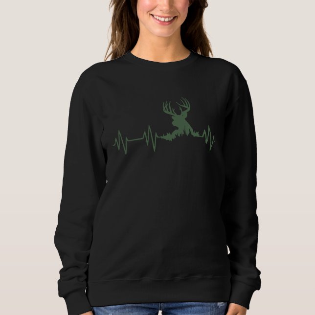 Hunting Life Deer Heartbea Hunters T Shirt (Framsida)