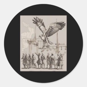 Hunting Medieval Falconry Art Runt Klistermärke