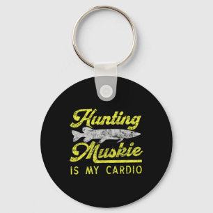 Hunting Muskie är min Cardio Funny Musky River Fis Nyckelring