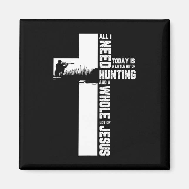 Hunting Oudoor Kor Jesus Christian Quote Coola Hu Magnet (Framsidan)
